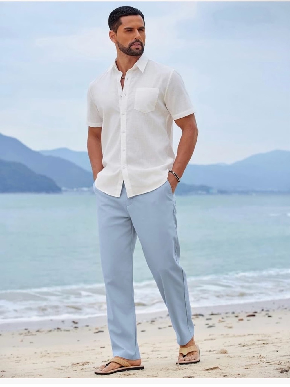 COOFANDY Mens Cotton Linen Pants Casual Lightweight Dress Pant Size 2XL NWT